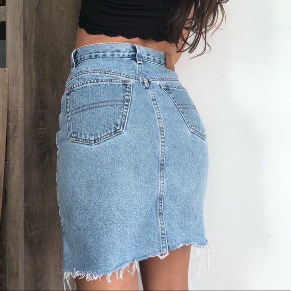 Vintage Dresses & Skirts - Vintage Tommy hilifger denim high rise skirt W29